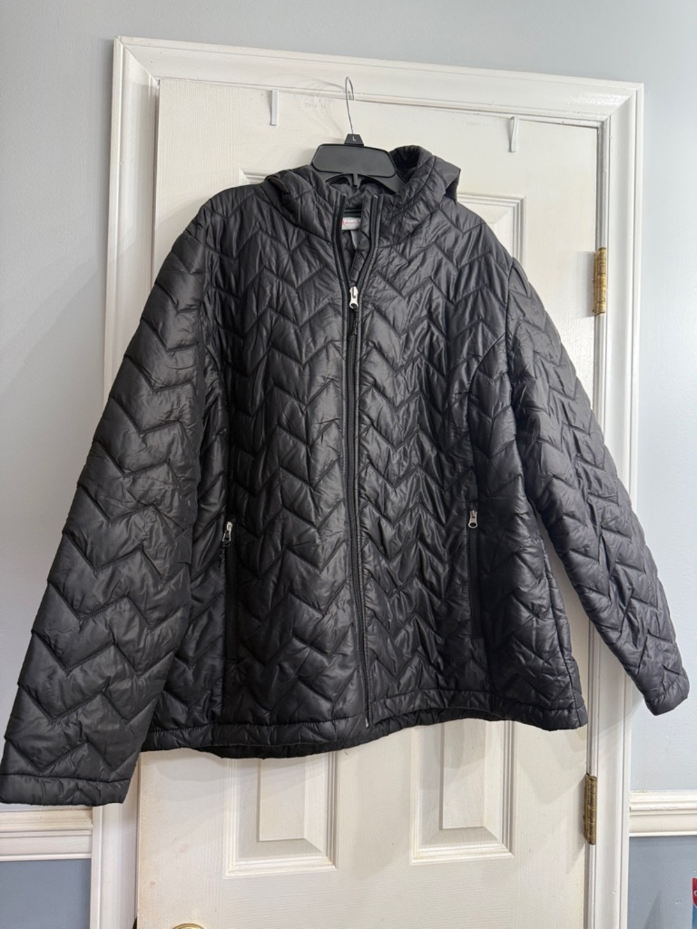 Free Country Black Quilted Hooded Puffer Jacket size XXL